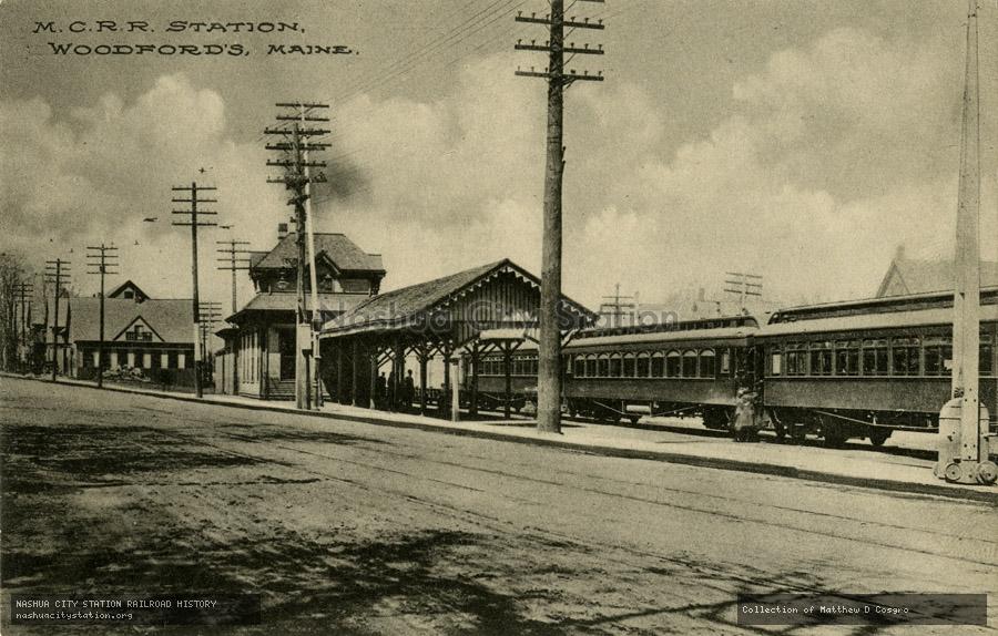 Postcard: Maine Central Railroad Station, Woodford